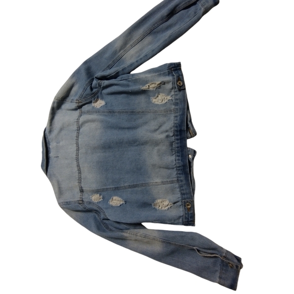 Ci Sono frayed medium weight blue jean jacket Size XL - Picture 2 of 6
